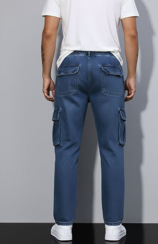 Men's Casual Cargo Denim Pants
