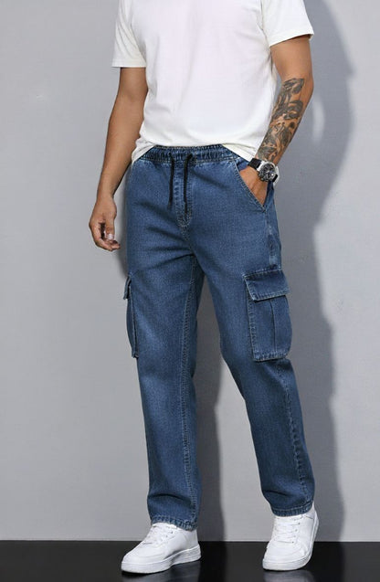 Men's Casual Cargo Denim Pants